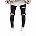 Produktbild Ba Zha HEI Männer Zerrissen Slim Fit Motorrad Vintage Denim Jeans Hiphop Streetwear Wasserabweisend Outdoorhose Winddicht Atmungsaktiv Abriebfest Hosen Loch Jeans Outdoorhose (Schwarz, 38)