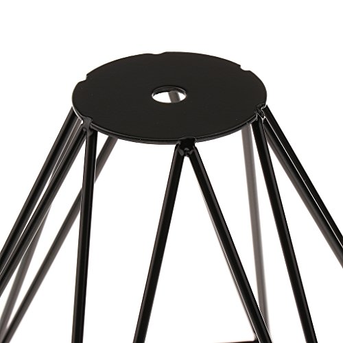MagiDeal Vintage Metall Diamant Form Anhänger Deckenleuchte Lampe Käfig Lampenschirm Dekor – Schwarz - 6