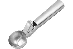 Golden Rule Cuillère à Glace en Acier Inoxydable avec Déclencheur Pratique, Convient Également pour la Pâte à Biscuits et la Pastèque