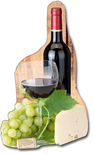 Magnettafel Wein Landhaus – Stilvolle Design Metall Magnetpinnwand 60×40 cm – Memoboard Pinnwand mit Motiv: Küche Essen & Trinken Landwein – inkl. 8 Magnete Weinfass und Weinflaschen für Magnetwand – Original GUMA Magneticum® - 8