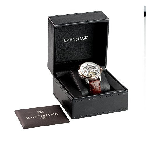 Thomas Earnshaw Men's Skeleton Longtitude Automatic Watch with White Dial Analogue Display and Brown Leather Strap ES-8006-03