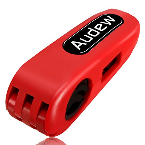 Audew Antivol Sécurité Bloque Alarme Levier de Frein Avec 2 Clés Pour Moto VTT Scooters Rouge