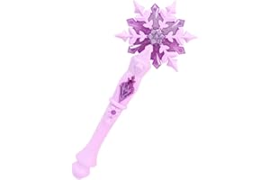 Alipis Light Up Snowflake Wand, Princess LED Glowing Wand Cosplay Costume Performance Props Winter Christmas Party Favors Birthday Toy for Girls Boys (Pink)