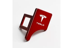 HEYCE Clip de Boucle de Ceinture de sécurité de Voiture 2 pièces pour Tesla modèle 3 modèle X modèle Y, Boucles de Verrouillage de Ceinture de sécurité de Voiture cachées,Red