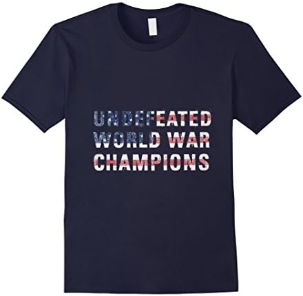 USA Undefeated World War Champs T-Shirt - 4th of July-Male XL-Navy