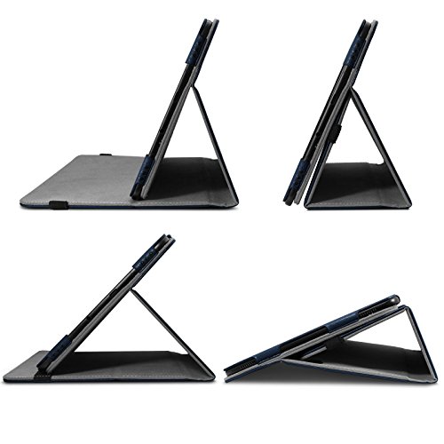 Galaxy Tab S3 9.7 keyboard Tastatur Hülle, Infiland Bluetooth Tastatur Ultradünn leicht Shell Ständer Schutzhülle mit magnetisch abnehmbar drahtloser Bluetooth Tastatur für Samsung Galaxy Tab S3 T820/T825 24,58 cm (9,68 Zoll) Touchscreen Tablet-PC (QWERTZ Tastatur, Dunkleblau) - 3