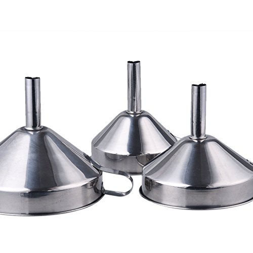 3 Stück Edelstahl Trichter Trichterset Einfülltrichte Küchenhelfer 10cm/12cm/14cm - 3