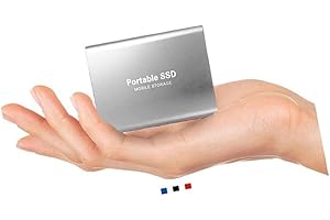DERASNM 2023 2TB Portátil External Hard Drive,External Hard Drive Portable Solid State Drive USB3.1 Type-C para Mac,Desktop,PC,Laptop(2TB Silver)