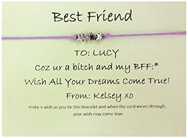 TrendsMe Best Friend/Sisters/Birthday/MUM Wish Bracelet Tibetan Charm Personalised Gift[Bespoke(see description detail),Pink]