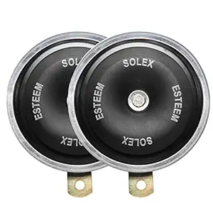 AllExtreme SHON ESTEEM Bike & Car Horns Super Loud Sound Air Siren (12V, Black & Silver, 2 Pcs)