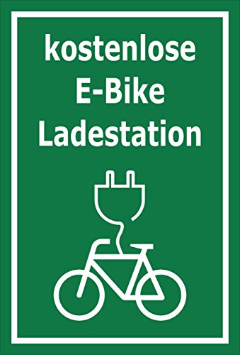 Preisvergleich Produktbild Melis Folienwerkstatt Schild - E-Bike Lade-Station - 30x20cm / Bohrlöcher / 3mm Aluverbund – S00050-066-G -20 Varianten