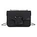 Produktbild HKJhk Damenmode einfarbig Joker eine Schulter Crossbody Retro Matte Kette kleine quadratische Tasche (Farbe : SCHWARZ)
