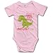 Baby Infant Boy Girl Funny Dinosaur Joke One-Piece Short Sleeve Romper / Bodysuit / Onesie Pink 6 M