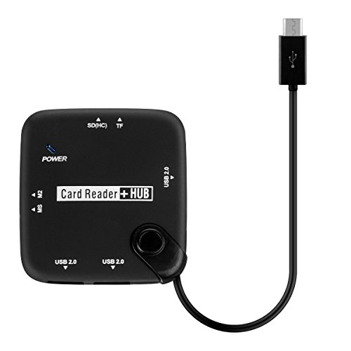 kwmobile 7in1 Micro USB Multi Card Reader Adapter OTG Connection Kit für Smartphones und Tablets – z.B. geeignet für Samsung Galaxy S2 S3 S4 S5 / Galaxy Tab 3 10.1 8.0 7.0 / Sony Xperia Z Z1 Tablet Z / Asus Memo Pad HD 7 / FHD 10 ME302 - 3