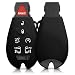 Produktbild kwmobile Autoschlüssel Hülle kompatibel mit Jeep Dodge Chrysler 3-7-Tasten Autoschlüssel (nur Keyless) - Silikon Schutzhülle Schlüsselhülle Cover in Schwarz