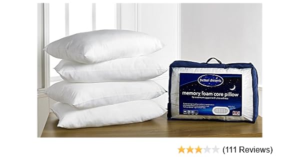 Better Dreams Memory Foam Core Pillow 2 Pack Amazon Co Uk