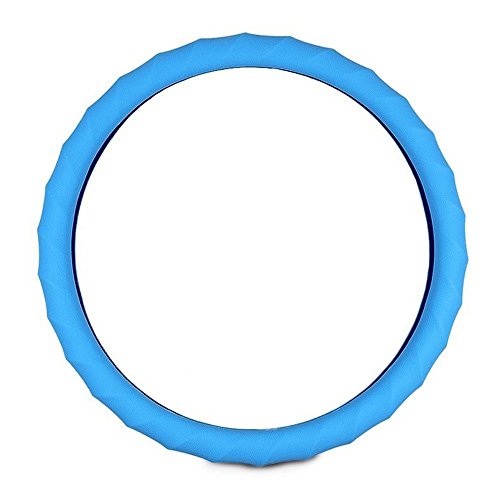Wittyware15" 16" Soft Silicone Car Steering Wheel Cover Car Steering Wheel Cover for Cars, Van, Truck, SUV (Blue)