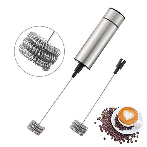 Preisvergleich Produktbild Amazing Dreifacher Frühlings-Schneebesen-Kopf Elektrischer Milchaufschäumer-Handmixer-Mischer mit zusätzlichem einzelnem Frühling wischen Kopf für Kaffee