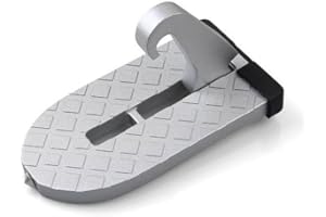 Zhixifan Türstufe Auto Türstufe Klappbar Autotür Klappleiter mit Sicherheitshammerkopf Einfach auf Autodach und Dachgepäckträger, universelle Türstufe Pedal—Silber