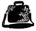 Produktbild LUXBURG® 15,6 Zoll Schultertasche Notebooktasche Laptoptasche Tasche mit Tragegurt aus Neopren für Laptop / Notebook Computer - Schmetterlinge Schwarz & Weiß
