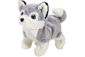 JAWSEU Juguete de Peluche electrónico, Juguete Interactivo para Perros, para Caminar y ladrar, Lindo Cachorro de Peluche de Simulación para Niños