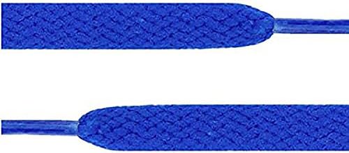 Daily Basic Flat Solid Color 36 Inches Shoelaces for Athletic Shoes, Sneakers, Skates and Boots (Neon Blue, 5 Pairs)