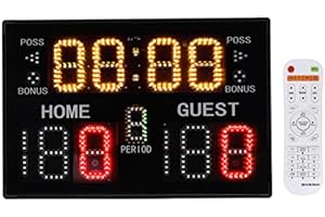 ‎FOCKETY Fockety Elektronische Anzeigetafel, LED-Tischplatte, Tragbare Digitale Anzeigetafel mit Fernbedienung und 11 Ziffern, Multisport-Indoor-Anzeiger für Basketball, Volleyball, Tischtennis