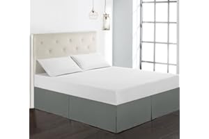 EUPEFIST Gonna da Letto Singolo/Matrimoniali/Una Piazza E Mezzo Mantovana Bed Skirt Giroletto Gonne per Letto Gonna Letto Tre Lati Tessuto Elastica Bedskirts Tinta Unita Pizzo Vestiletto