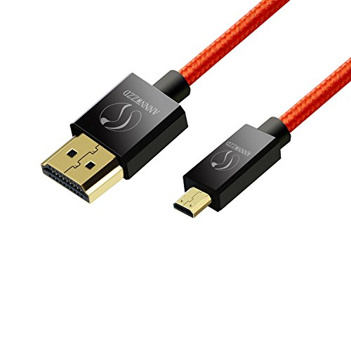 LinkinPerk 1m Micro HDMI Kabel / kompatibel mit HDMI 2.0a/b, 2.0, 1.4a (Ultra HD, 4K, 3D, Full HD, 1080p, HDR, ARC, Highspeed mit Ethernet) - FLEX Series