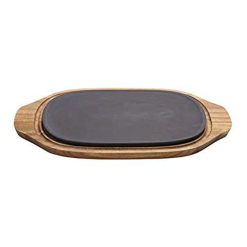 Villeroy & Boch BBQ Passion Kühl- und Wärmeplatte / Funktionale Platte aus Porzellan und Akazienholz / 31,5x21x2cm