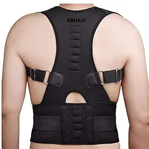 Kshavi Adjustable Magnetic Posture Corrector Orthopedic Back Support Belt (M)