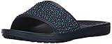 Halbe Größe: Daunen crocs Women\'s Embellished Slide Sloane Damen-Pantolette, verziert, Marineblau/Türkis, 42 EU