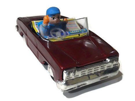 Juguete Vintage de Hojalata Coche descapotable Granate - Colección
