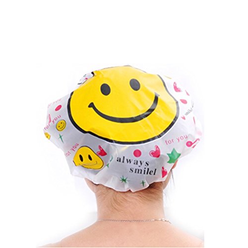 Velishy(TM) Clear Elastic Waterproof Cartoon Shower Caps