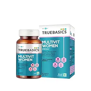 TrueBasics Multivit Women, Multivitamin for Women, With Zinc, Vitamin C, Vitamin D3 and Multiminerals, Antioxidant, Immunity and Beauty Blend, Clinically Researched Ingredients, 30 Multivitamin Tablets