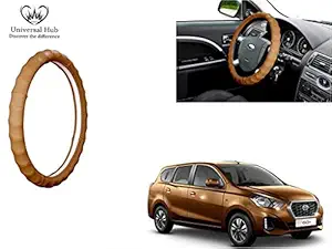 Universal Hub- Ring Type (Gold Full Beige) Car Steering Wheel Cover for Go Plus