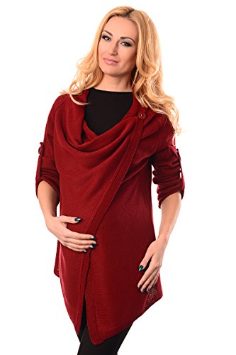 Purpless Maternity and Nursing Cardigan 9005 (UK 8-10, Burgundy)