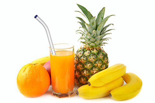 Supremery Glas-Strohhalme 5er Set mit Reinigungsbürste, handgefertigt und gebogen – Jumbo Glas-Trinkhalme perfekt für Cocktails, Smoothies usw. – 23 cm lang wiederverwendbar und umweltschonend - 6