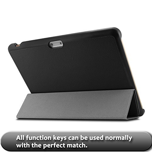 Xido Z90 / ACEPAD A96 10 Zoll (9.6″) Hülle Case- Infiland Ultra Dünn Tri-Fold Muschel PU Leder Schlank Superleicht Ständer Shell Cover Schutzhülle Etui Tasche für 9.6″ Android Tablet-PC Inklusive XIDO Z90 10 Zoll (9.6″) Tablet Pc, ACEPAD A96 10 Zoll (9.6″) Tablet PC, Artizlee 10 Zoll (9.6″) Tablet PC ATL-26(Überprüfen Sie bitte die Details der kompatibelen Tablet-Modell-Liste in Produktbeschreibung)(Schwarz) - 8