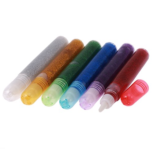 MagiDeal 6pcs Glitter Glue Glue Stifte Glitter Gelmalstifte – Dunkle Farbe - 6