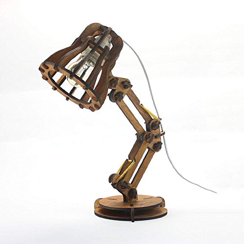 Preisvergleich Produktbild RBB Hölzerne Schreibtischlampe Pixar Klassische Studien-Lampe Retro Kreative Pers5onlichkeit-manuelle Montage Beleuchtet, E27 Lampen-Kappen-Schnittstelle