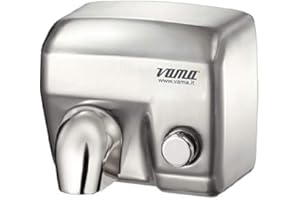 HDcasa Asciugamani Antivandalo in Acciaio Satinato con Bocchettone e Pulsante MOD. Ariel BP