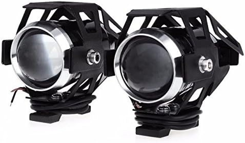 2 Pcs Motorcycle Headlights U5 Motorbike Driving Fog Spot Light For Electric Car Boat Truck Motorcycle Lighting Flashing Lights (black)