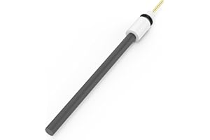 Labasics Electrodo de Barra de Grafito, Electrodo de Grafito de Alta Pureza 99.95% Cátodo Electrodo de Trabajo con Adaptador de PTFE para Celda Electrolítica, Diámetro de 6 mm, Longitud de 90 mm