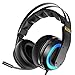 Produktbild PXYUAN Gaming Headset mit Mikrofon für Xbox One PS4-PC-Umschalttablett Smartphon, 3D-Sound-aktives, intelligentes Mikrofon zur Geräuschreduzierung, USB-Buchse-Black