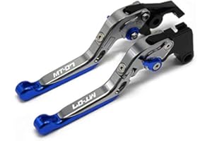 YP YUANPEI Per MT07 MT-07 FZ-07 Tracer 700 2014 2015 2016 Leva della frizione del freno pieghevole estensibile per moto Leve in alluminio(Blu)