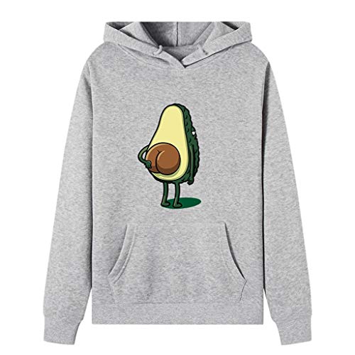 ACEBABY Sudadera Mujer Sudadera Hombres Hoodie Impresión de Aguacate Simple Color Sólido Casual Suelto Creativo Personalidad Pullover Urban Unisex Adecuado Fiestas