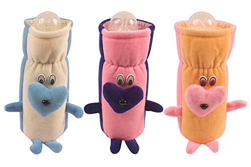 Ole Baby® Dual Colour Velvet Pop-up Face Plush Feeding Bottle Cover (240 ml) - Pack of 2