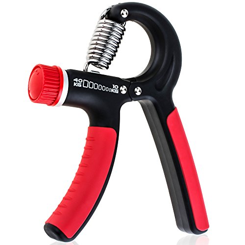 Anpro Handgreif-Trainer Hand-Trainingsgerät - der beste Griff-Verstärker für die Entwicklung der Hand- und Unterarmmuskulatur - einstellbarer Widerstandsbereich von 10 bis 40 kg perfekt für Handmuskeltrainer Fingertrainer Unterarmmuskulatur und Hand Rehabilitation Fitnesstraining (Rot und Schwarz)