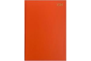 ANKUSH 2024 A5 Diary One Day to Page Hardback Casebound Cover Diary with Full Saturday & Sunday Page Ribbon Marker DAP Year Planner for Business, Office, Home, Traveling, Appointments (Orange)